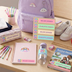 Etiquetas Chica codificada por colores de crayón pastel