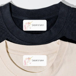 Etiquetas Chica de nombres blancos rosa de unicornio