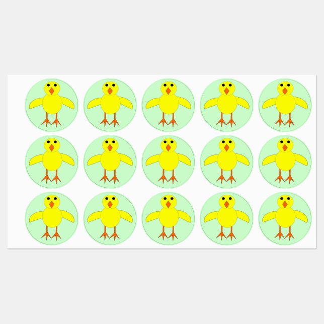 Etiquetas Chick de Pascua (Hoja)