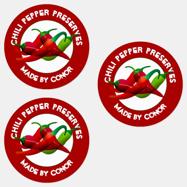 Etiquetas Chili Pepper Preserve (Grupo)