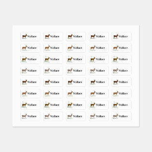 Etiquetas Ciervos del vintage con su nombre