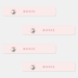 Etiquetas Cinta rosa Coquette Disco Ball personalizada