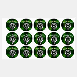 Etiquetas Clan Arthur Escudo Badge & Tartan Adhesive