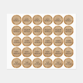 Etiquetas Clase elegante taupe de lujo Agrega tu nombre Escu