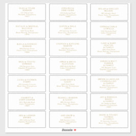 Etiquetas clásicas de dirección de invitado de oro