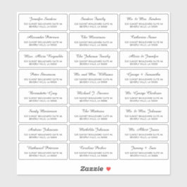 Etiquetas clásicas minimalistas para invitados bod