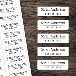 Etiquetas Clásico blanco o cualquier número de nombre de col