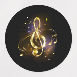 Etiquetas Clef Musical de Triple Dorado