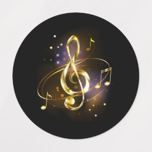 Etiquetas Clef Musical de Triple Dorado