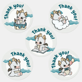 Etiquetas Cloud Pastel gris azul Dragon