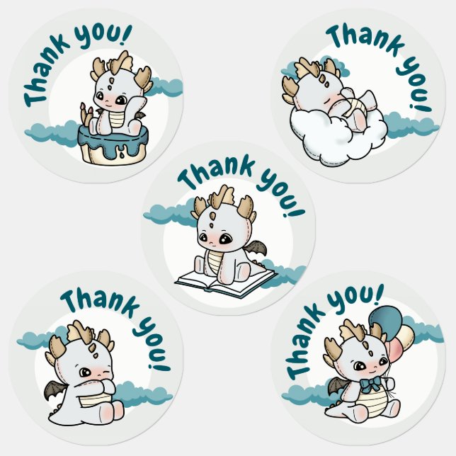 Etiquetas Cloud Pastel gris azul Dragon (Grupo)