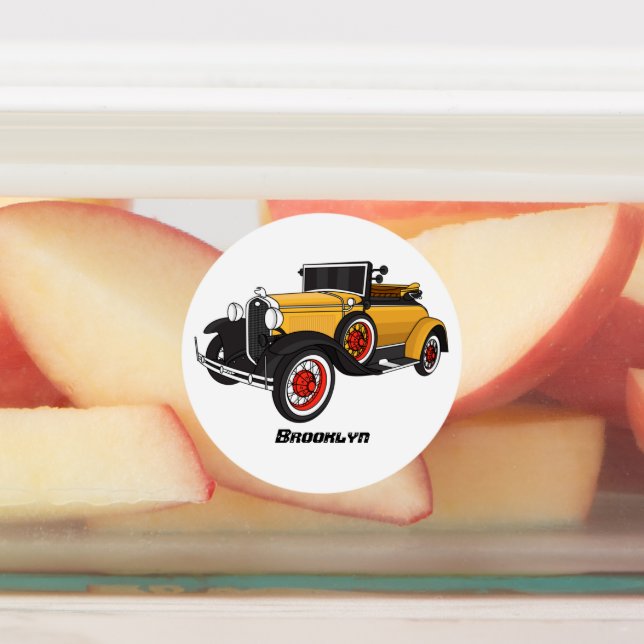 Etiquetas Coche amarillo clásico 1931 (Fijada)