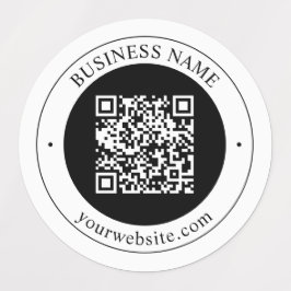 Etiquetas Código QR con nombre de empresa editable texto cir