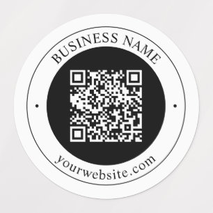 Etiquetas Código QR con nombre de empresa editable texto cir