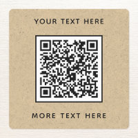 Código QR con texto en papel pardo