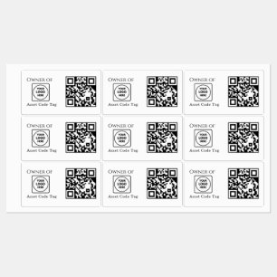 Etiquetas Código QR de Activo Personalizado Logotipo Empre
