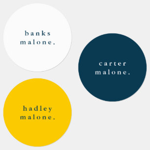 Etiquetas Colores Escolares Sencillos Nombre A Prueba De Agu