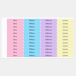 Etiquetas Colorful Spring Pastel Name