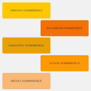 Etiquetas Coloridos y brillantes escolares nombran impermeab