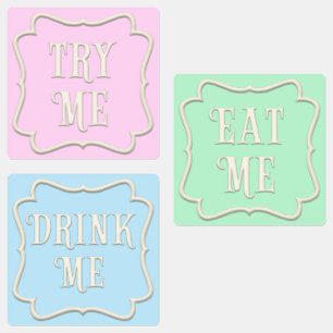 Etiquetas "Cómeme, Bebame, Tráeme" Fiesta De Té De Maravilla