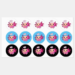 Etiquetas Cómic lindo Axolotl al estilo personalizado