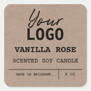 Etiquetas con el logotipo de velas de soja perfuma
