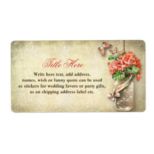 etiquetas con fondo rústico de burlap de tarro de 