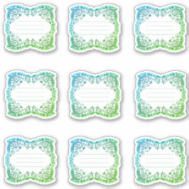 Etiquetas con forro de filigre de vieira