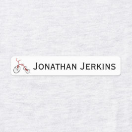 Etiquetas con logotipo en triciclo o hierro