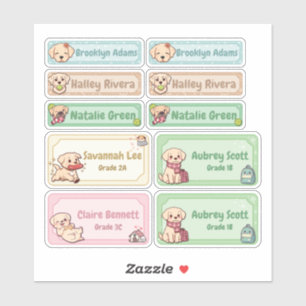 Etiquetas con nombre de Labrador Chibi