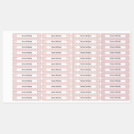 Etiquetas con nombre de patrones de Navidad rosa f