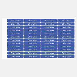 Etiquetas con nombres azules para la guardería de 