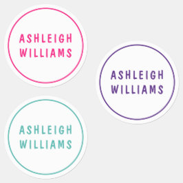 Etiquetas Conjunto de nombre personalizado minimalista y fem