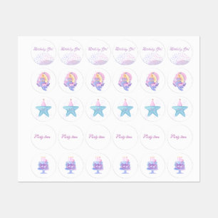 Etiquetas Conjunto de Stickers de Sirena
