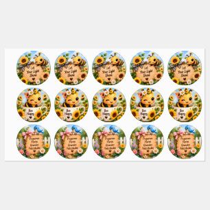 Etiquetas Conjunto de Stickers Inspiradores de Abeja Linda y