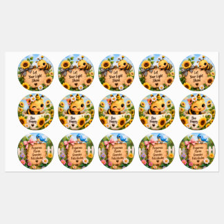 Etiquetas Conjunto de Stickers Inspiradores de Abeja Linda y