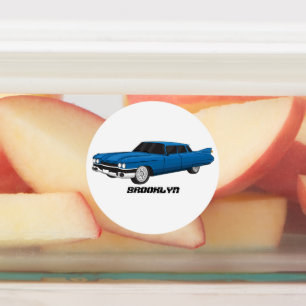 Etiquetas Cool blue 1959 classic car