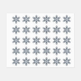 Etiquetas Copo de Nieve Brillante - Ramas Azul Bebé