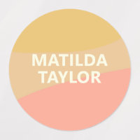 Coral Amarillo Pastel Simple Nombre Personalizado 