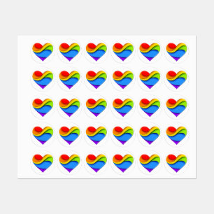 Etiquetas Corazón en forma de SlipperyJoe en capas de arcoír
