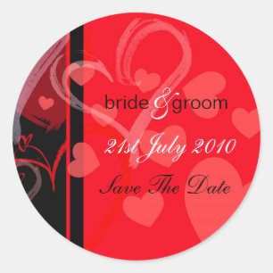 Etiquetas - Corazón místico - Negro/Rojo