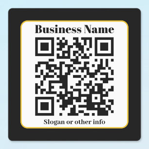 Etiquetas Crea tu propio código QR Borde dorado blanco y n