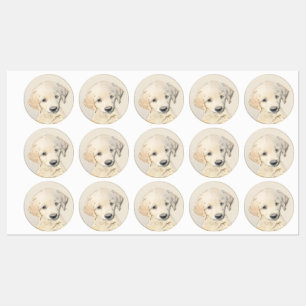 Etiquetas Cuadros De Cachorro Dorado - Arte Original De Perr