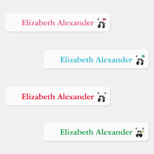 Etiquetas Cuidada de verano de Cute Panda Bear