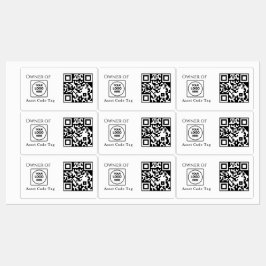 Etiquetas Custom Asset QR | Company Property Business Logo