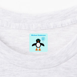 Etiquetas Cute Blue Baby Boy Penguin Baby Clothing