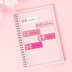 Etiquetas Cute Coquette rosa dobla leopardo de los niños