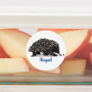 Etiquetas Cute echidna con ilustracion de personalizado de a