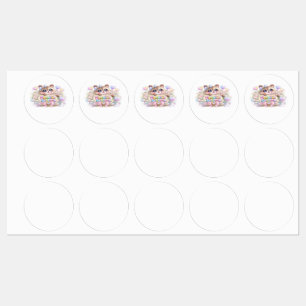 Etiquetas Cute Kawaii Envío Especial Gato Pastel Rosa Negoci