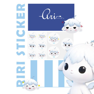 Etiquetas Cute Kawaii Riri Hoja de Stickers de Emociones